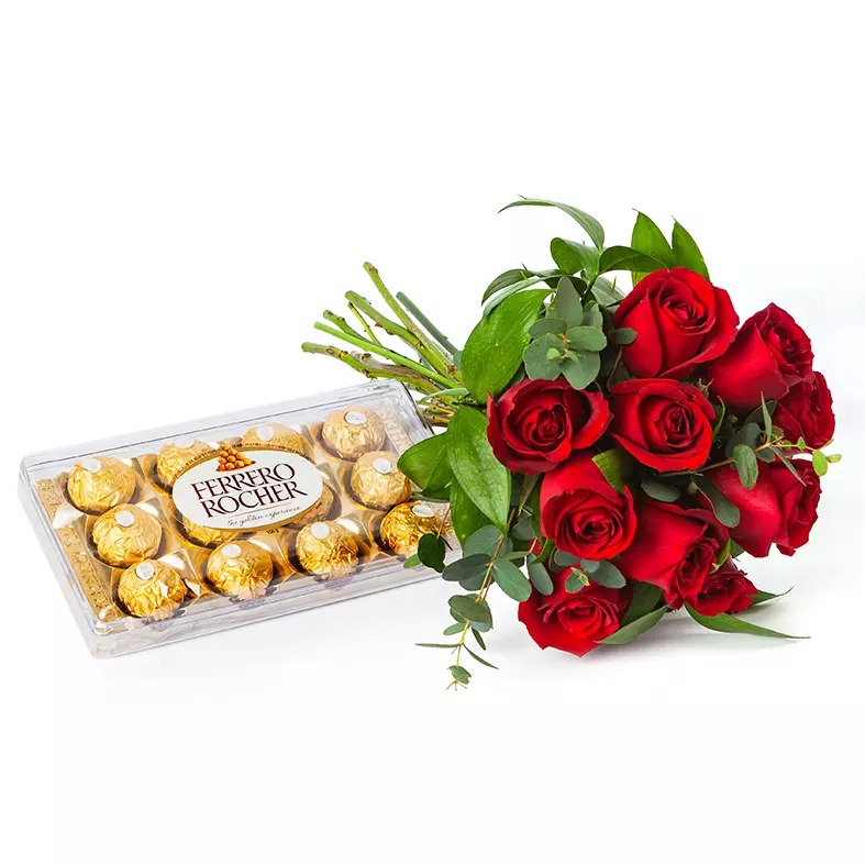 Buquê Rosas com Ferrero