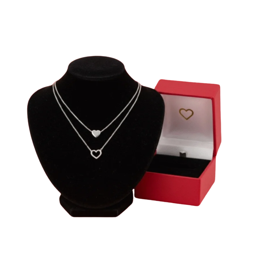 Kit 2 Correntes Venezianas Prata 915 – Pingente Love